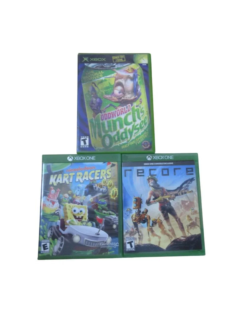 Lot of 3 - Xbox / Xbox One Games - Recore - Kart Racers -Munch's Oddysee